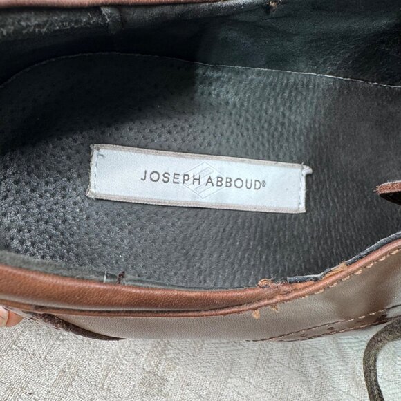 Joseph Abboud Mens Size 11D Brown Leather Wingtip Dress Shoes - Picture 6 of 7